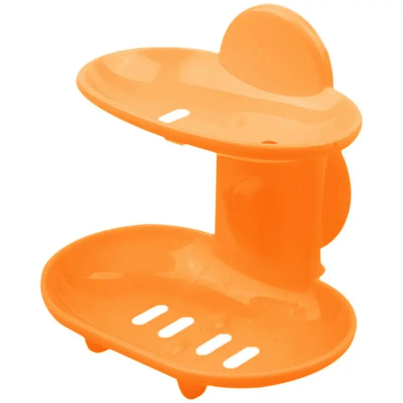 

Fashion dual-strong suction cup soap box soap dishes bunk water bath basket soap holder 14*10*13CM, orange