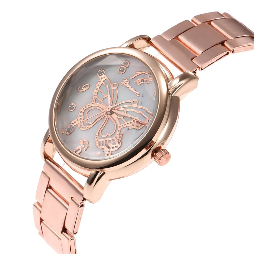 

Montre Femme Gold Watch Women Alloy Butterfly Watches Ladies Creative Steel Women's Bracelet Watches Relogio Feminino