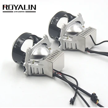 

ROYALIN Super Brighter 60W Headlight Bi-LED Projector Lenses 3.0 Inch W/ Hi/Low Beam 6000K Car Lamp Retrofit