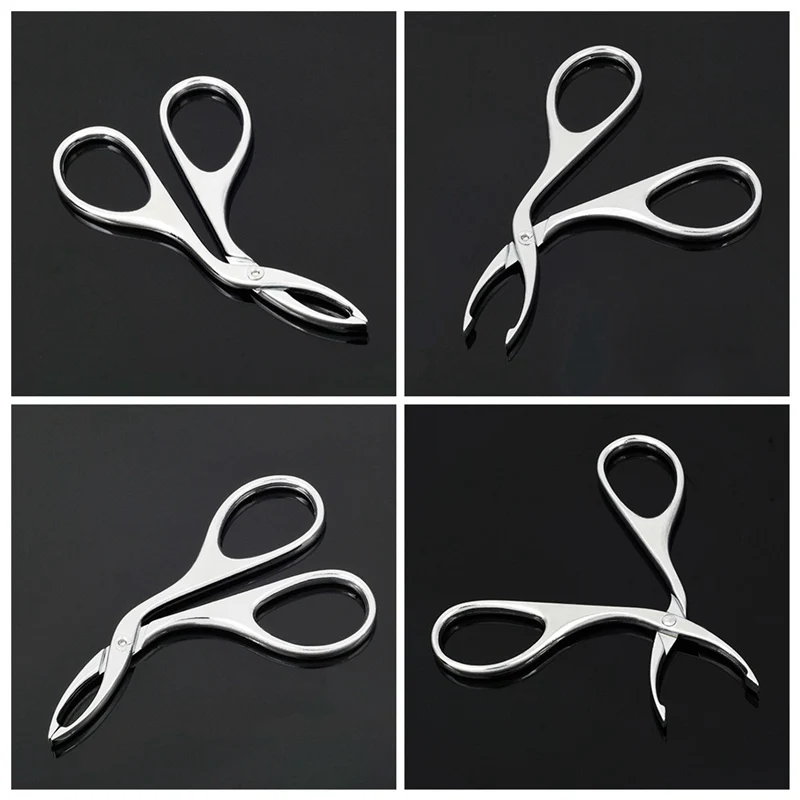 Eyebrow Tweezers 1Pc Scissors Flat Tip Eyebrow Extension Tweezer Clamp Plier Eyebrows Clipper Stainless Steel Eyelash Hair Remove Epilating Tool
