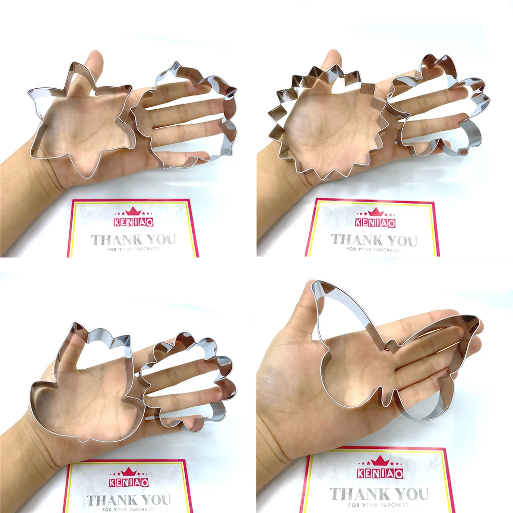 Spring Flower Cookie Cutter Daisy Tulip Lily Kapok Cherry Blossom Sunflower Butterfly Biscuit Mold Stainless Steel