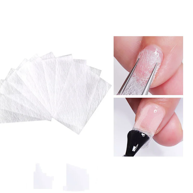 10pcs Silk Fiberglass for Nail Extension Form Non-Woven Silks UV Gel Building Fiber French Acrylic DIY Manicure Accessory
