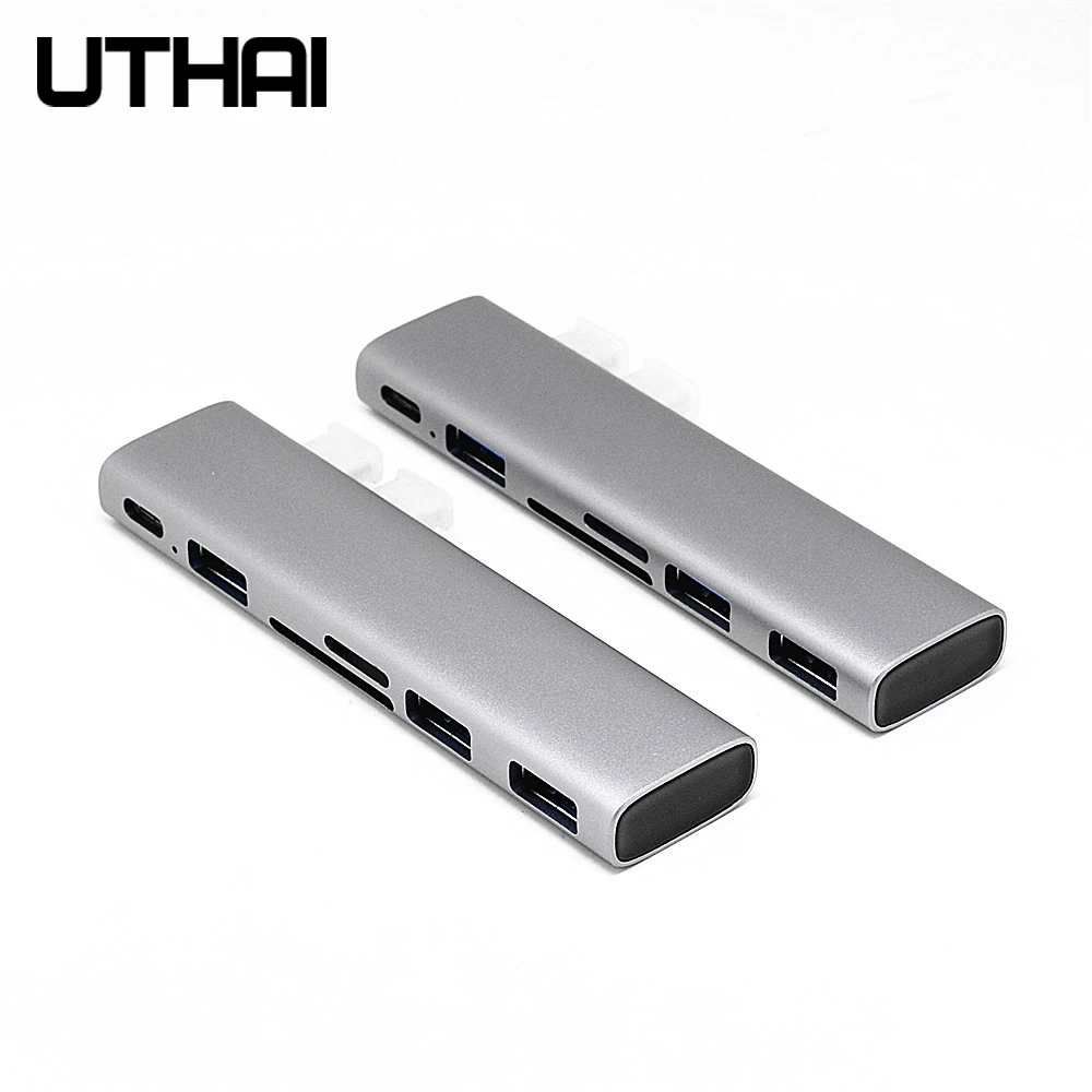 Utai J12 двойной адаптер type-C для MacBook Pro Air USB3.0 концентратор SD TF мульти кард-ридер PD док-станция USB-C 6 в 1 концентратор