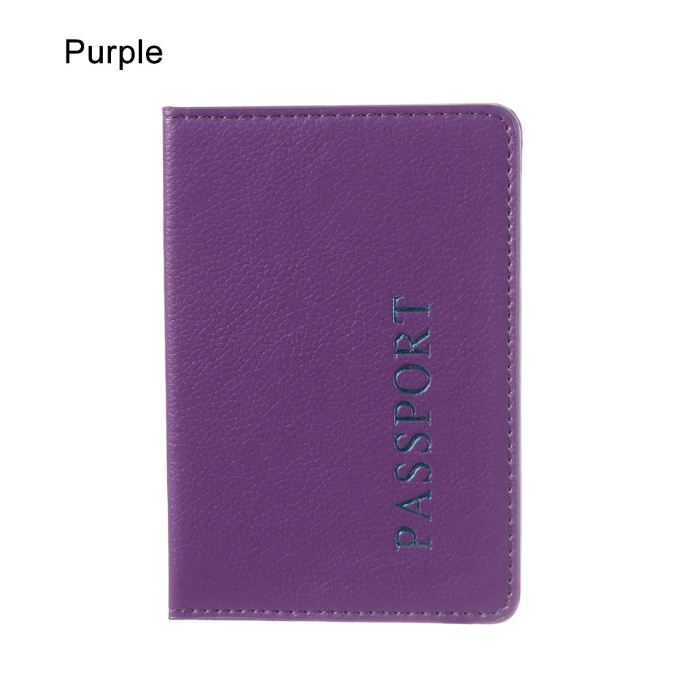 purple 1 шт., держатель для паспорта с буквенным принтом, защитный кошелек, визитная карточка, мягкая обложка для паспорта, держатель для карт, paspoorthoesje porta pasaporte - Цвет: purple