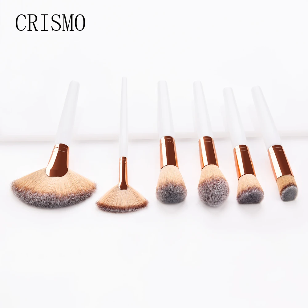 CRISMO 6PCS Makeup Brush Kit Soft Synthetic Hair Wood Handle Make Up Brushes Foundation Powder Blush 3