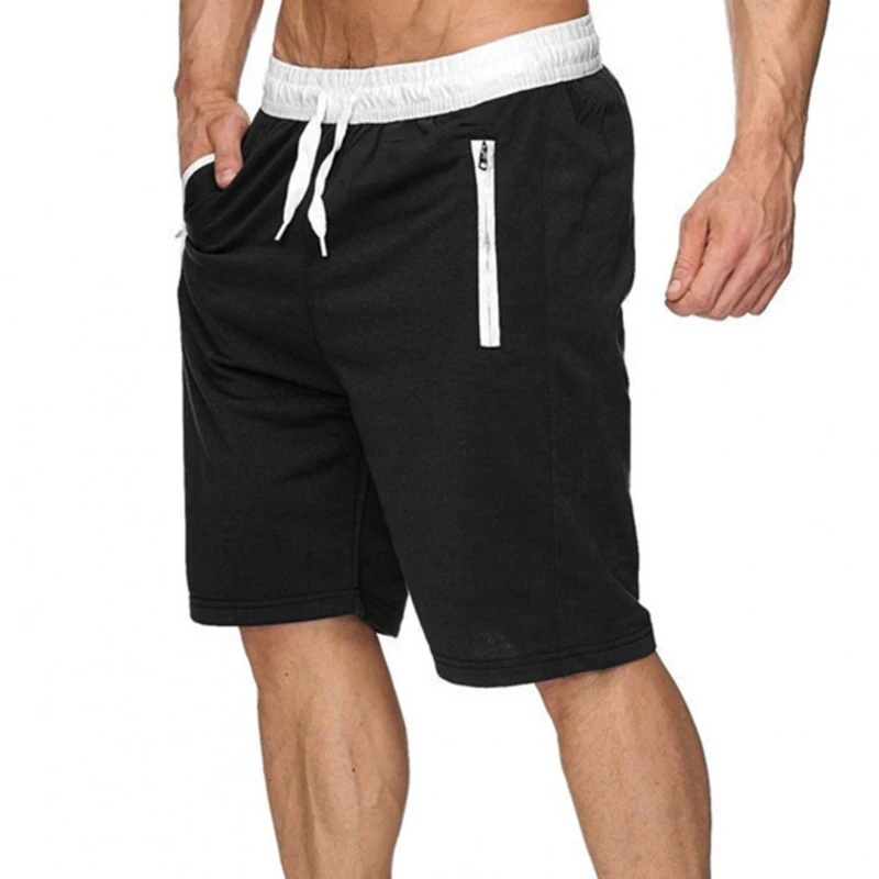 Pantalones cortos de chándal para hombre, con cremallera, para Fitness, culturismo, entrenamiento, ocio, primavera y verano, 2021