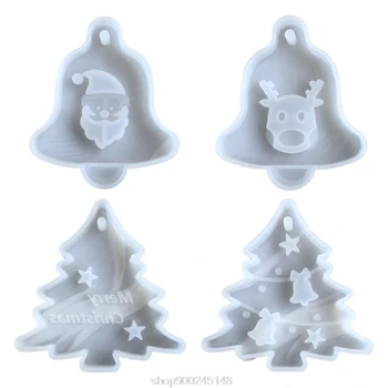 

Christmas Tree Bell Elk Pendant Casting Silicone Mould Crystal Epoxy Resin Mold DIY Crafts O28 20 Dropshipping