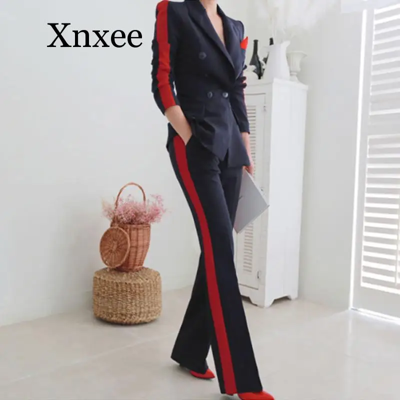 Black Women High Quality Temperament Wild Suit Slim Pant Comfortable Thick Warm Trend Outdoor Office Pant Suits Office Formal