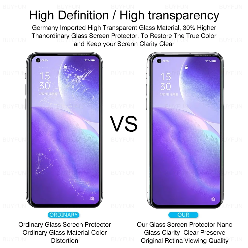 3pcs hd clear tempered glass for oppo reno5 reno 5 lite light z 5z 9h premium smartphone screen protector film cover 6.43'' mobile tempered glass