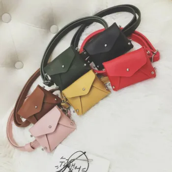 

2020 Hot Children's Bag Mini Square Bag Rivet 6 Colors Fashion Pouch Kids Girl Cute Waist Packs Korean Shoulder Messenger bag
