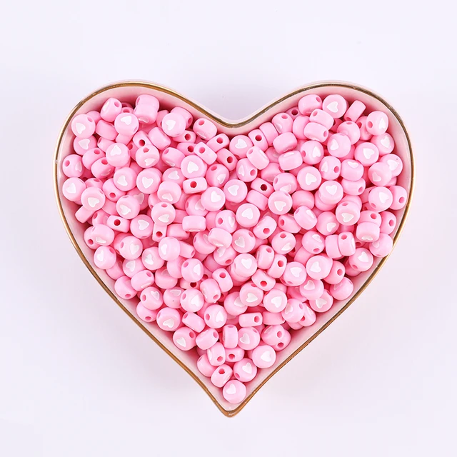 100/200/500pcs Heart Beads For Jewelry Making Acrylic Mixed Beads With Letters For Bracelet Handmade Diy Bracelet Necklace 2021 4x7mm 83