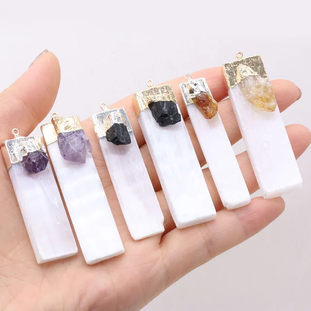 COAI Collana da Donna con Pietre Chakra, Collana Chakra Estiva da Donna con Perline Colorate Quadrate di Cristalli Naturali
