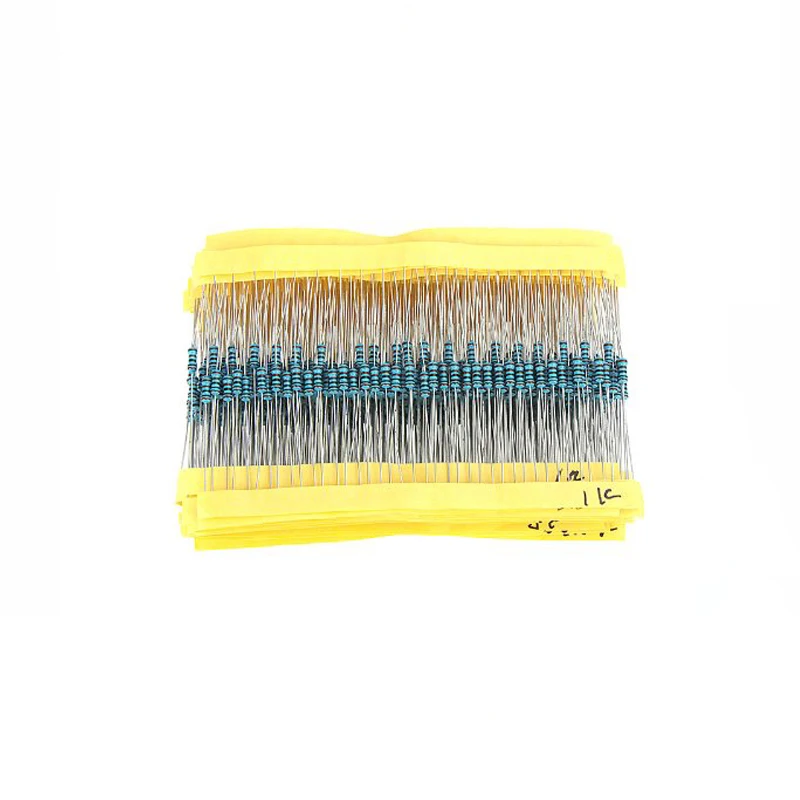 600pcs 10-1M Ohm 1/4W Resistance 1% 30 Kinds Each Value Metal Film Resistor Assortment Kit resistors Each 20 pcs