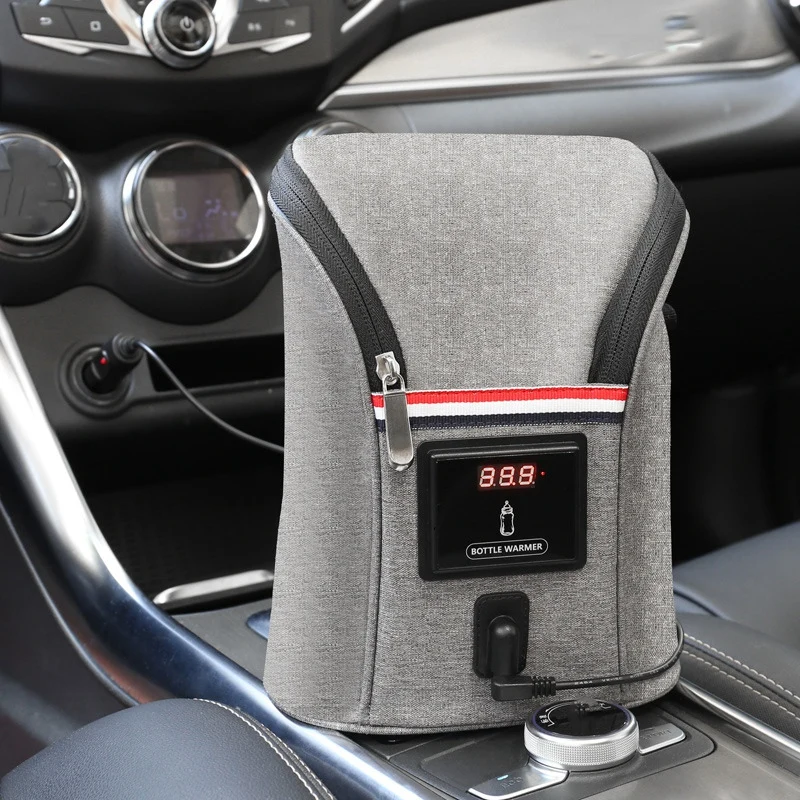 

New Car-Mounted Double Bottle Warm Milk Bag USB Milk Water Warmer Travel Stroller Insulated Bag Baby Nursing Bottle Heater