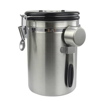 

Airtight Coffee Canister Set,1800 Ml Large Stainless Steel Tea & Coffee Storage Coffee Beans