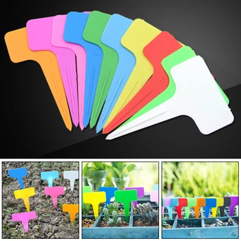 

50Pc Plastic Plant Labels Garden Markers T-Type Gardening Name Tags garden products семена flower pots tags for plants