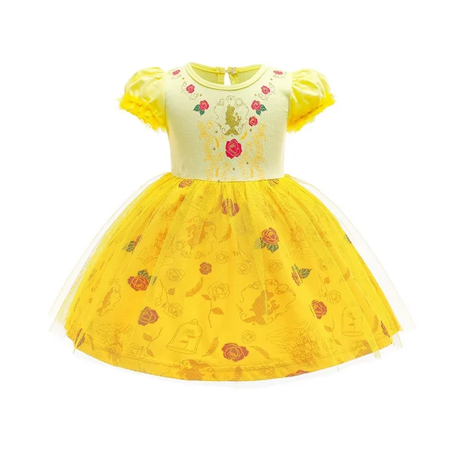 Girls Princess Dress Kids Elsa Anna Sofia Snow White Rapunzel Dress Summer Girls Tutu Ballet Dance Costume 3-10 Years Belle dress