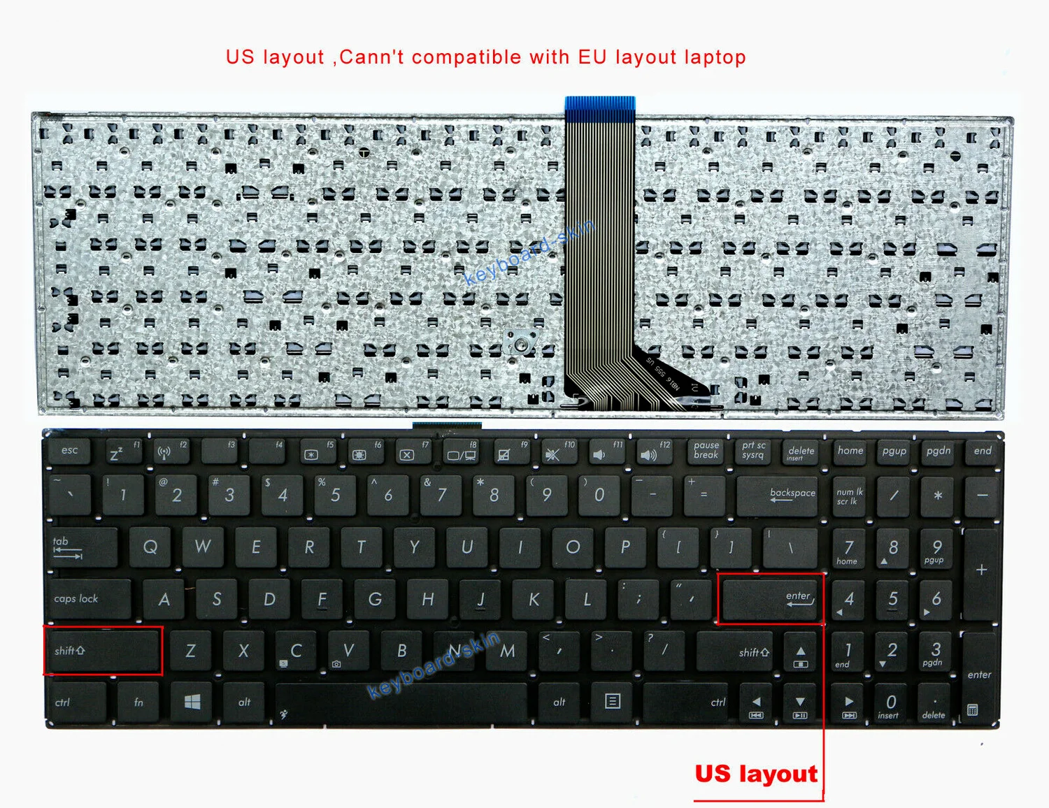 Genuine New Asus X502 X502C X502CA Laptop US Keyboard Black no frame 