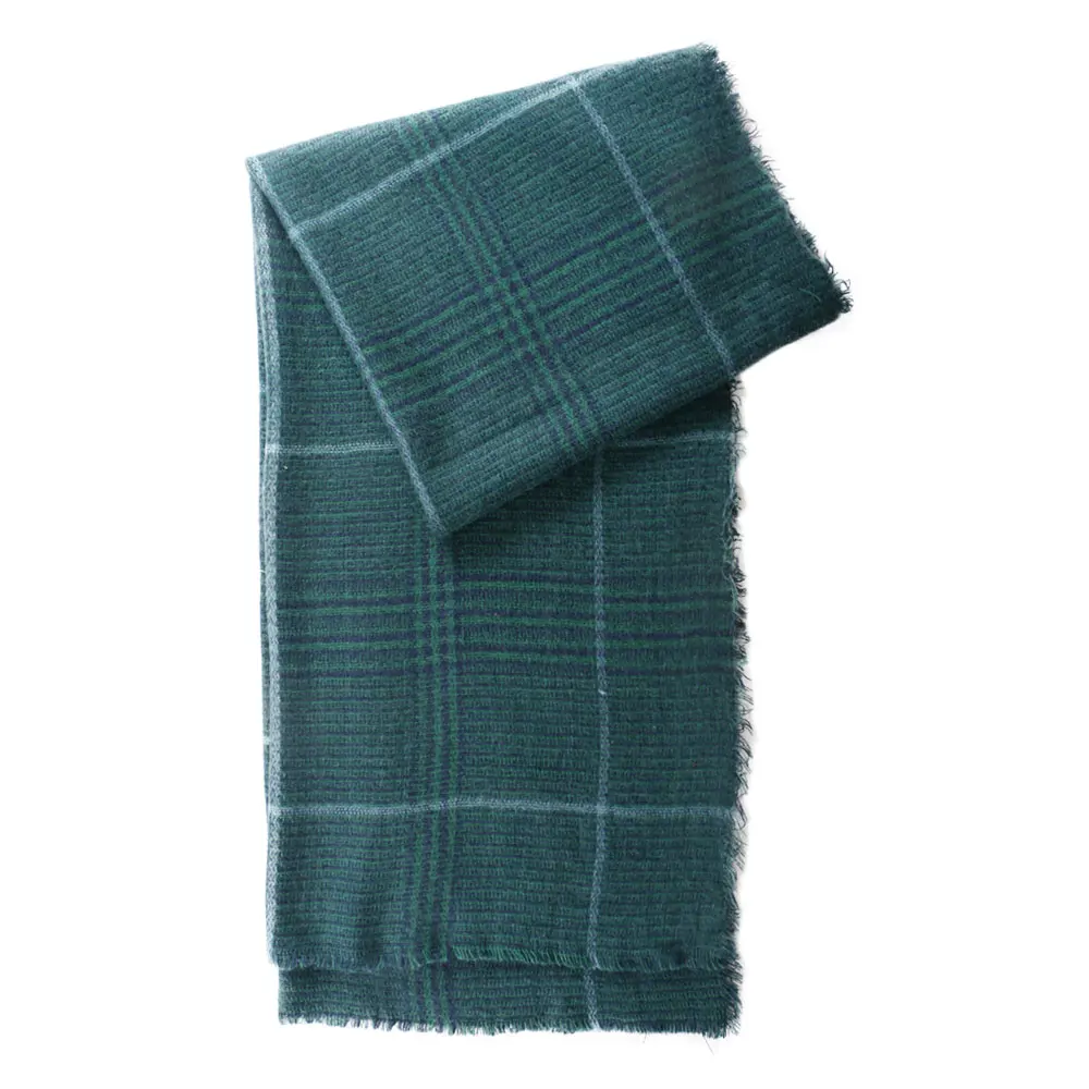 909C10 Plaid Scarf Men Wool Keep Warm Winter Scarf Men Women Fashion Green Scarves Luxury Brand Kids Scarf Warp Scarfs for Ladies - Цвет: 909C10