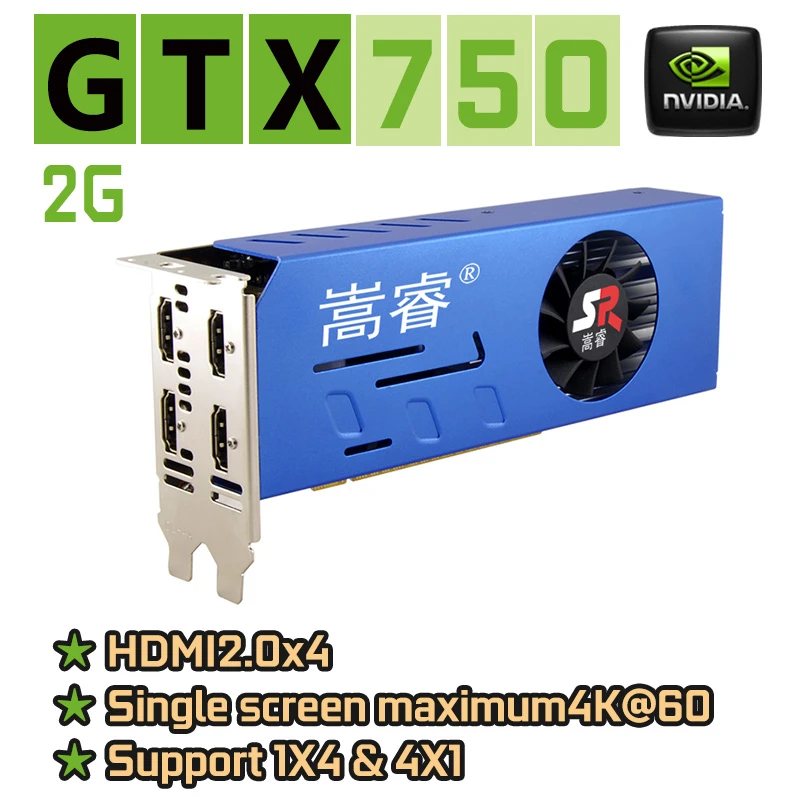 Songrui Multi screen Graphics Card GTX 750 2GB HDMI Interface x4 Projection  Fusion Stocks Splicing Monitoring 4k|Graphics Cards| - AliExpress