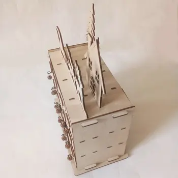 

Wood Heart Christmas Advent Calendar Storage Box House Christmas Deer Decoration DIY Ornaments Christmas Jewelry Box