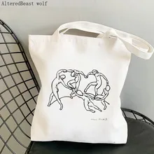 

Women Shopper bag Henri Matisse The Dance and Music line Bag Harajuku Shopping Canvas Shopper girl handbag Shoulder Lady Bag