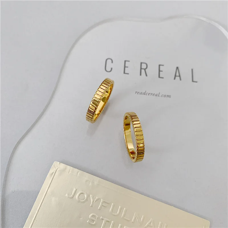 Waterproof Simple Gear Shape Woman Man Stainless Steel Fashion Personality 18k Gold Baroque Engagement Rings finger rings fashion rings engagement rings fashion ring stainless steel rings metal rings gold rings