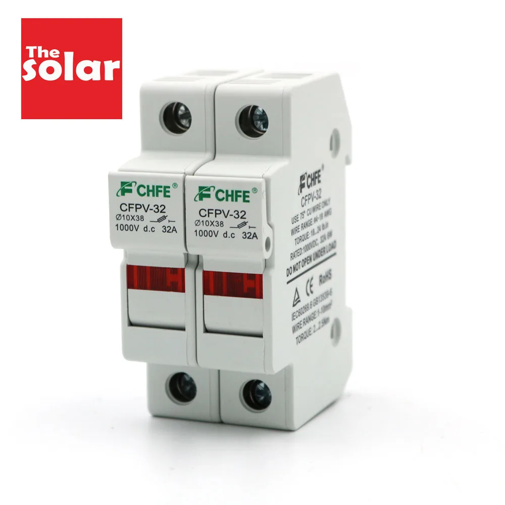 2 шт./лот 5A 10A 15A 20A 30A PV 1000V DC плавкий предохранитель с держателем предохранителя для