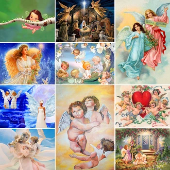 

40/50/60/70 diamond painting 5D Full Square embroidery mosaic Cross Stitch Angel wings child DIY Christmas home Decoration gift