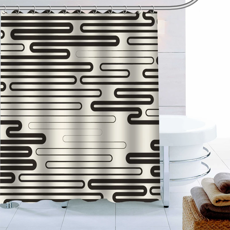 

Современная стильная Классическая занавеска для душа с геометрическим рисунком, водонепроницаемая защита от плесени, штора из полиэстера, занавеска для ванной комнаты