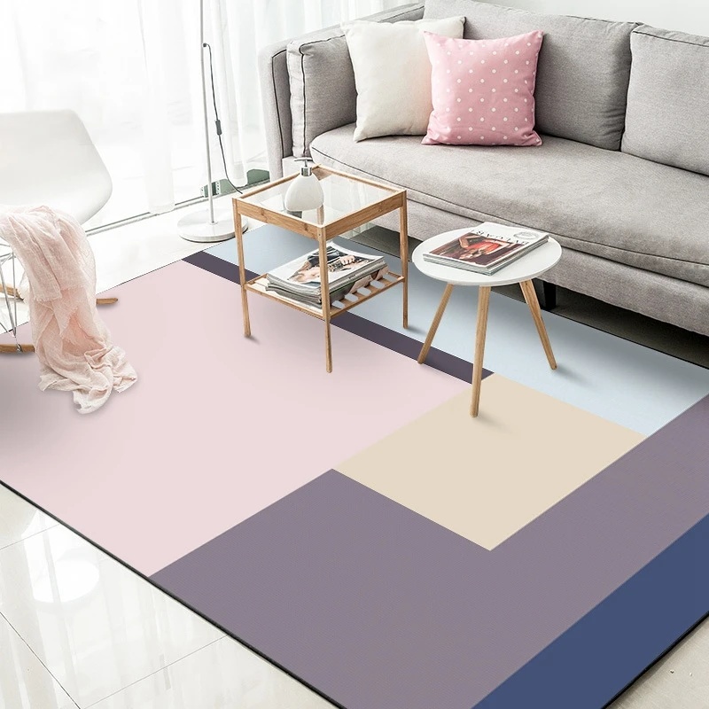 Pink Blue Grey Geometric Large Area Rug And Rug Nordic Minimalist Rug