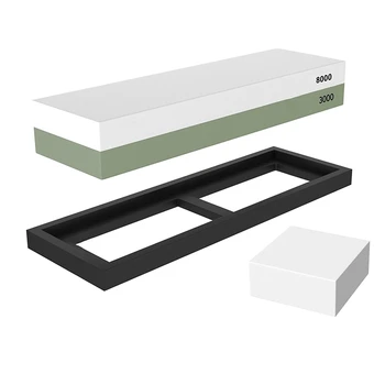 

New Premium Sharpening Stone 2 Side Grit 3000/8000 Whetstone | Best Kitchen Knife Sharpener Waterstone with NonSlip Rubber Base