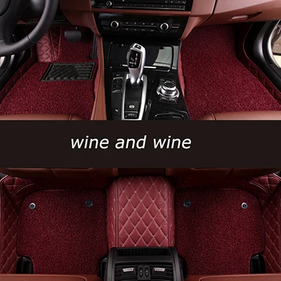Пользовательские двухслойные автомобильные коврики для lexus gs nx lx470 IS350 IS LS CT GX LX RC RX300 LX570 RX350 все модели автомобильные коврики 5 сидений - Название цвета: all Wine red