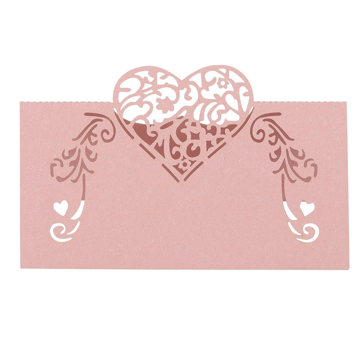 50pcs Cut Heart Shape Table Name Card Place Card Wedding Party Decoration Favor(Pink