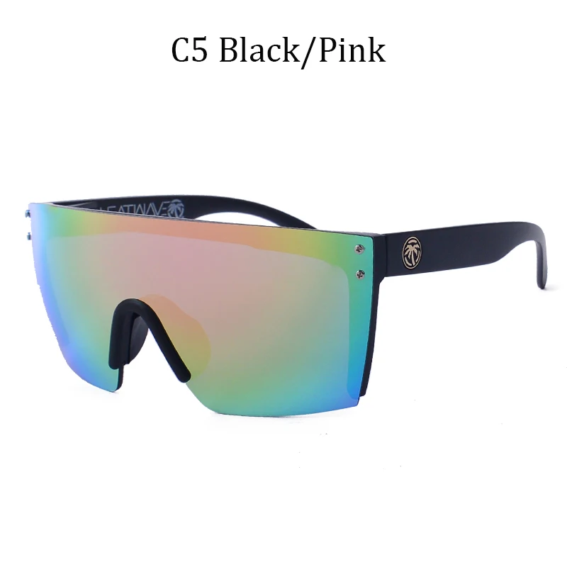 2021 flat top eyewear black frame mirrored lens windproof sport fashion Heat wave sunglasses for unisex lunette de soleil femme coach sunglasses