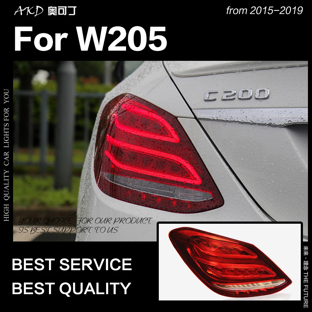 Автомобильный Стайлинг для Benz W205 задние фонари 2015 2019 C180 C200 C260 C300 задний фонарь