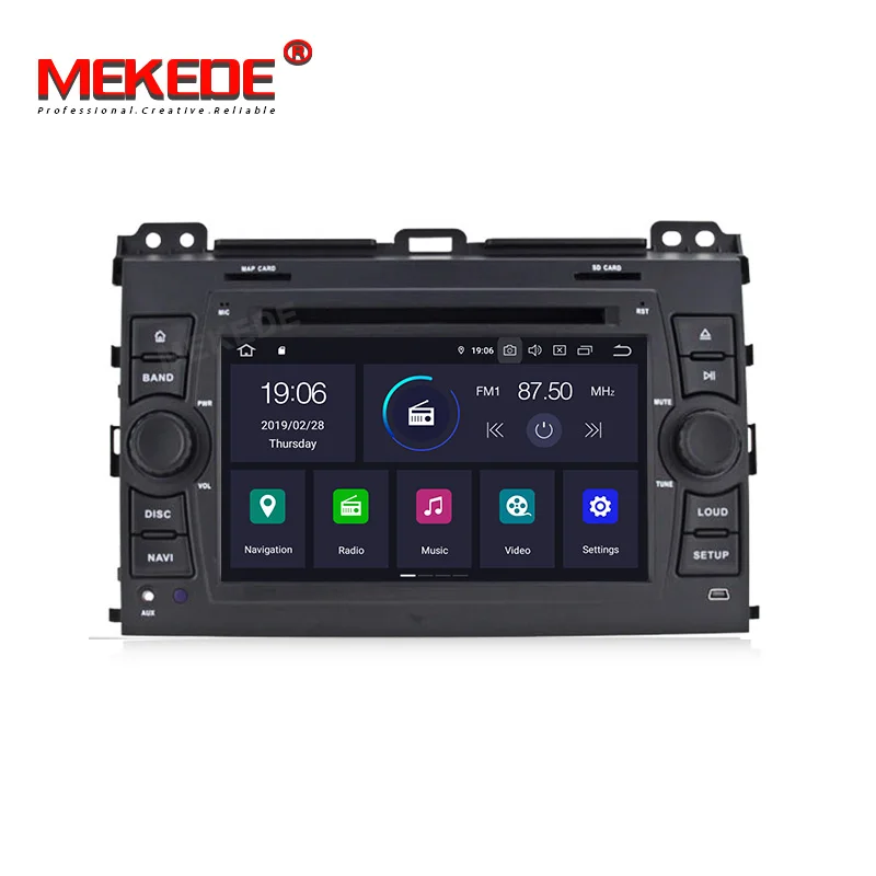 Discount MEKEDE Android9.0 4G RAM 64G ROM RDS Car Multimedia player for toyot prado 120 2003-2009 Car GPS navigator radio wifi Casstee 4