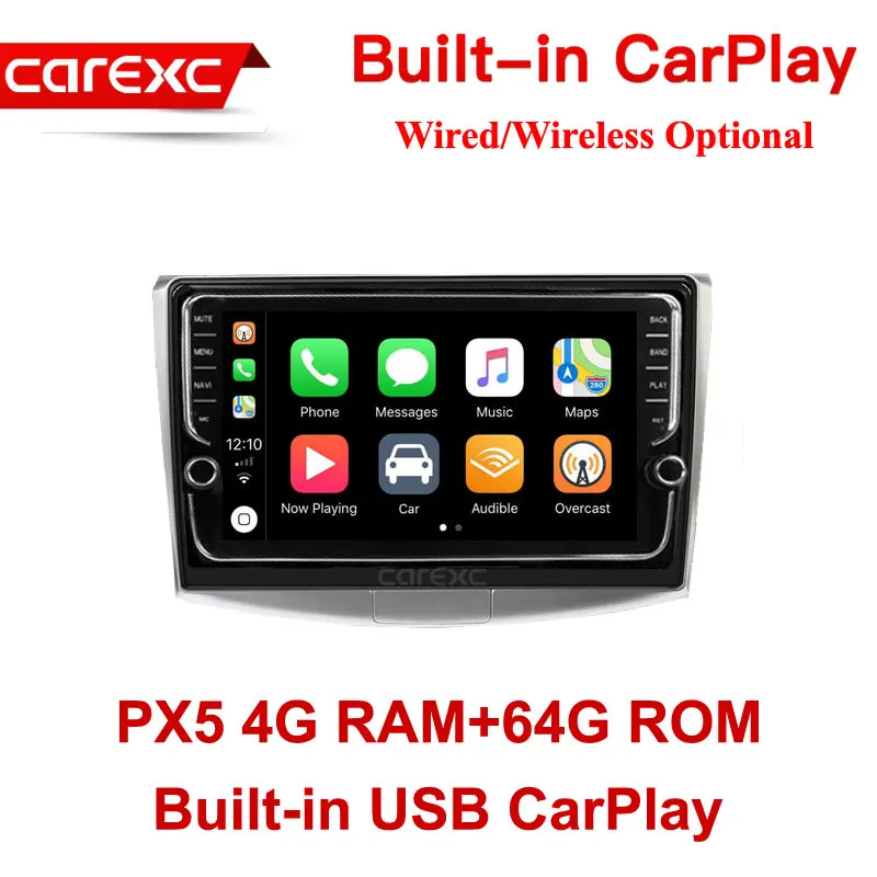 CarExc Автомагнитола Android 9,0 автомобильный Muiltmedia плеер для VW/Volkswagen/Magotan/CC/Passat B6 B7 головное устройство встроенный CarPlay с gps-навигацией без DVD - Цвет: PX5 64G ROM Wired