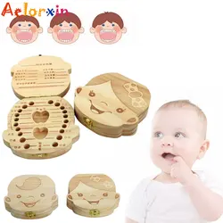 Boîte à dents en bois pour bébé, cadeau d'anniversaire, en anglais, espagnol, français, russe, italien 