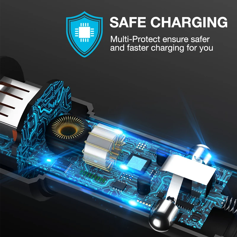 Автомобильное зарядное устройство JSAUX Quick Charge 3 0 А два USB порта 36 Вт автомобильный