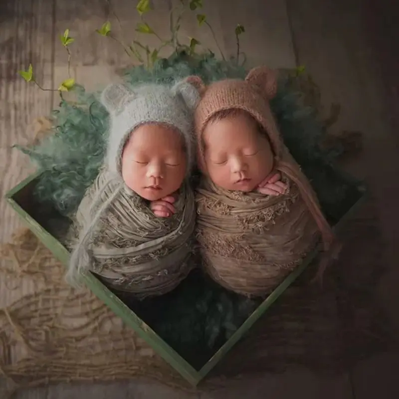 Одежда для фотосъемки для маленьких детей; винтажная обертка с кисточками для новорожденных; окрашенная трикотажная обертка с кисточками