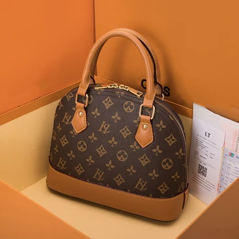 

Genuine Leather Shell Bags for Women 2020 New Fashion Single Shoulder Messenger Bags Ladies Fashionable Tote Purses Louis Brand