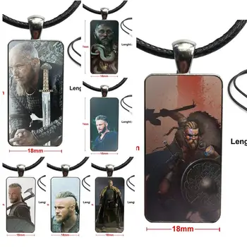 

For Girls Handmade Gift Vikings Ragnar Vikings Season Lothbrok Necklace Fashion Long Chain With Rectangle Necklace Jewelry