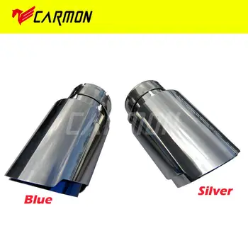 

Car Universal Stainless Steel Exhaust Tip with Silver or Burnt Blue Color End Pipe for BMW BENZ Audi VW Golf Parts AK Logo