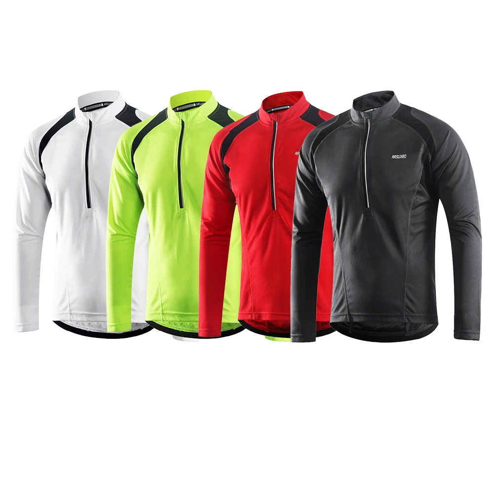 Lightweight Men's Long Sleeve Cycling Jersey Men Downhill Jersey Breathable Quick Dry Bike Riding Shirt