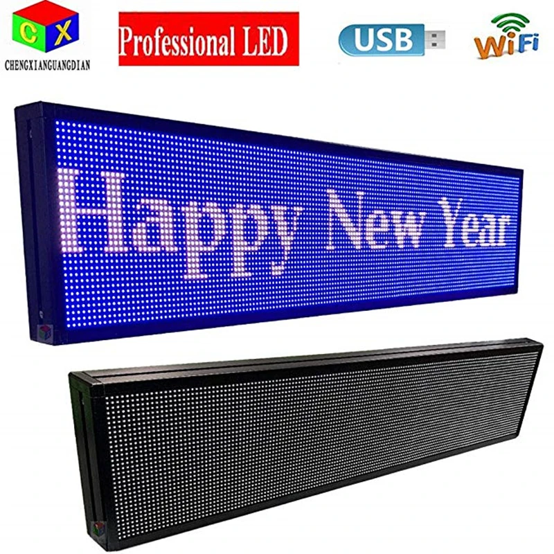 Светодиодный дисплей 40x9 дюймов Programmable outdoor 7 color rolling advertising led sign display Wifi 6000
