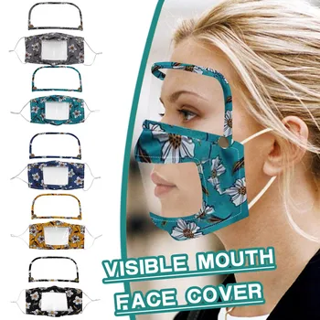 

1/5 Pc Unisex Mouth Masks Smile Clear Mouth Expression Lip Reading Face Mask With Detachable Eyes Shield Face Cover Masque
