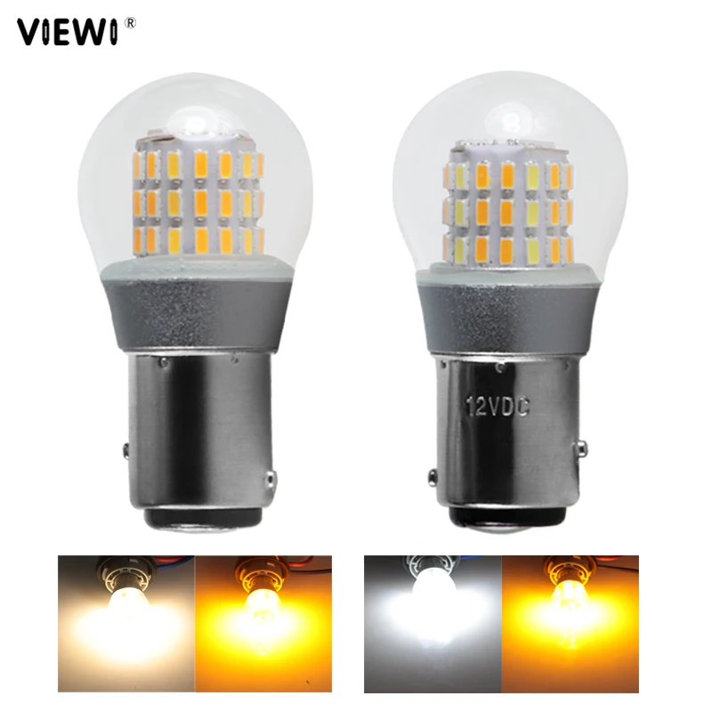 

P21/5W 1157 BAY15D 12v canbus led Car Light Double Color White&Yellow 3000K&yellow auto Turn Signal Lamp voiture Brake Tail bulb