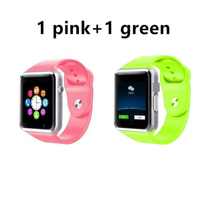 1 pink and 1 green Bluetooth A1 Смарт часы спортивные наручные часы Поддержка 2G SIM TF камера Smartwatch для телефона Android PK iwo GT08 Dz09 Q18 Y1 V8 B57 - Цвет: 1 pink and 1 green