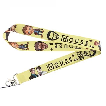 

O428 Wholesale 20pcs/lot House M.D. Doctors Lanyards Id Badge Rope Chain Necklace ID Card Pass Gym Mobile Badge Holder Lanyard